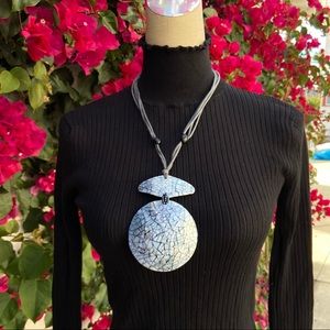 Boho one ofa kind coconut shell statement necklace